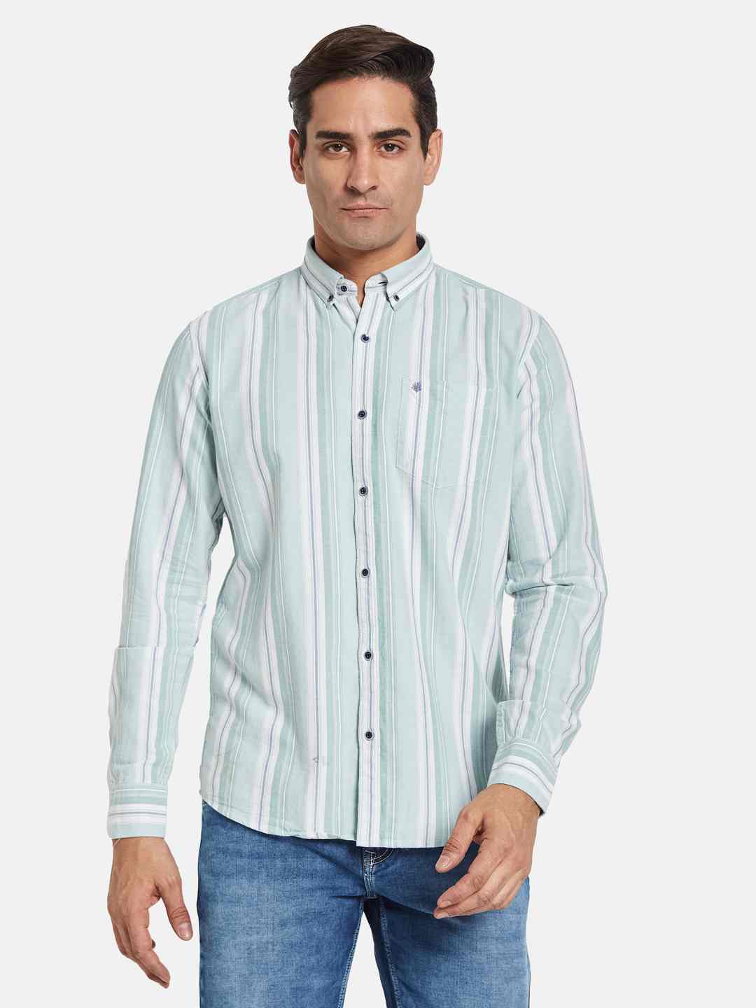 METTLE Men Multi Stripes Striped Casual Shirt