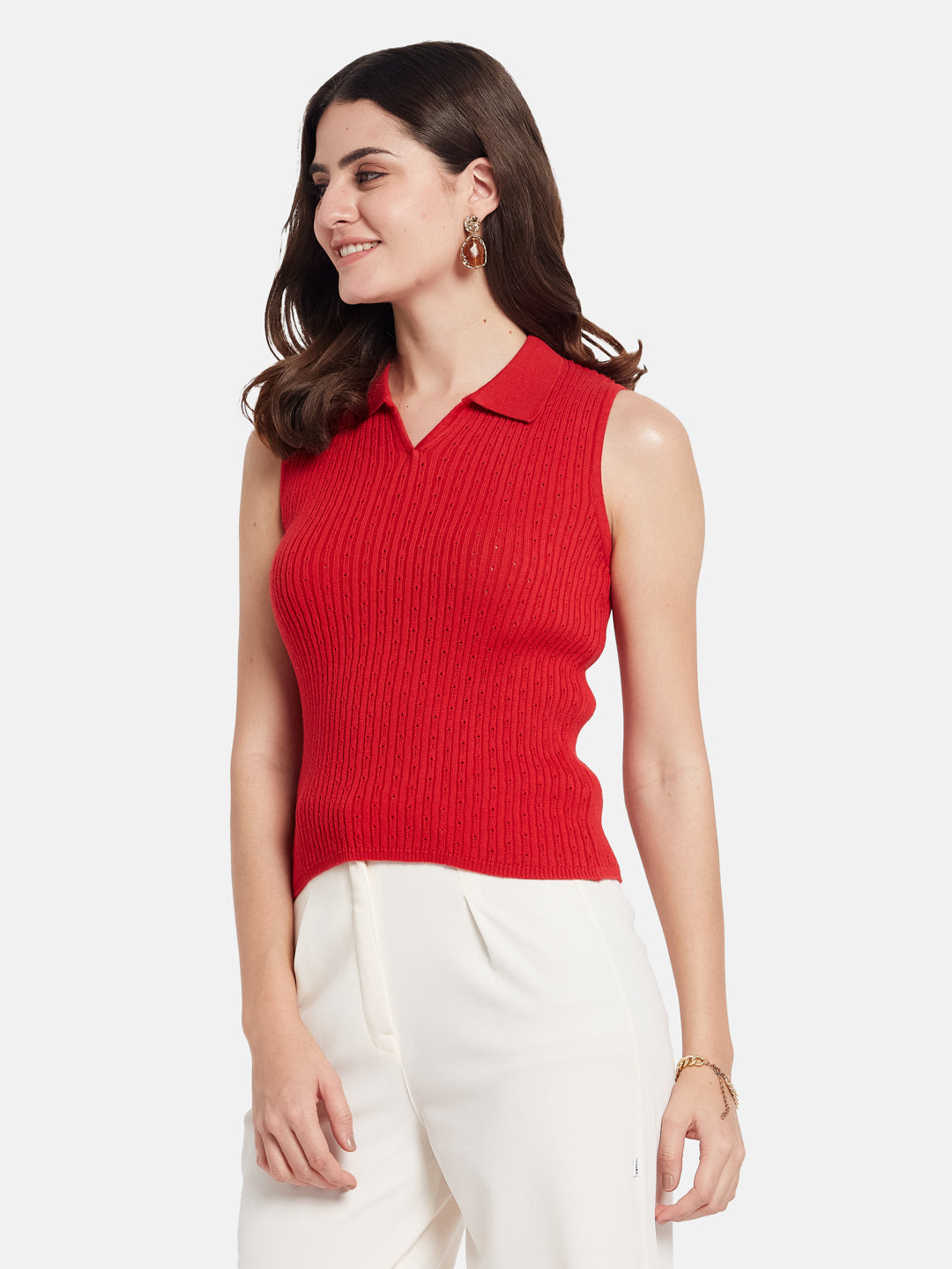 METTLE Self Design Printed Polo Collar Cotton T-shirt