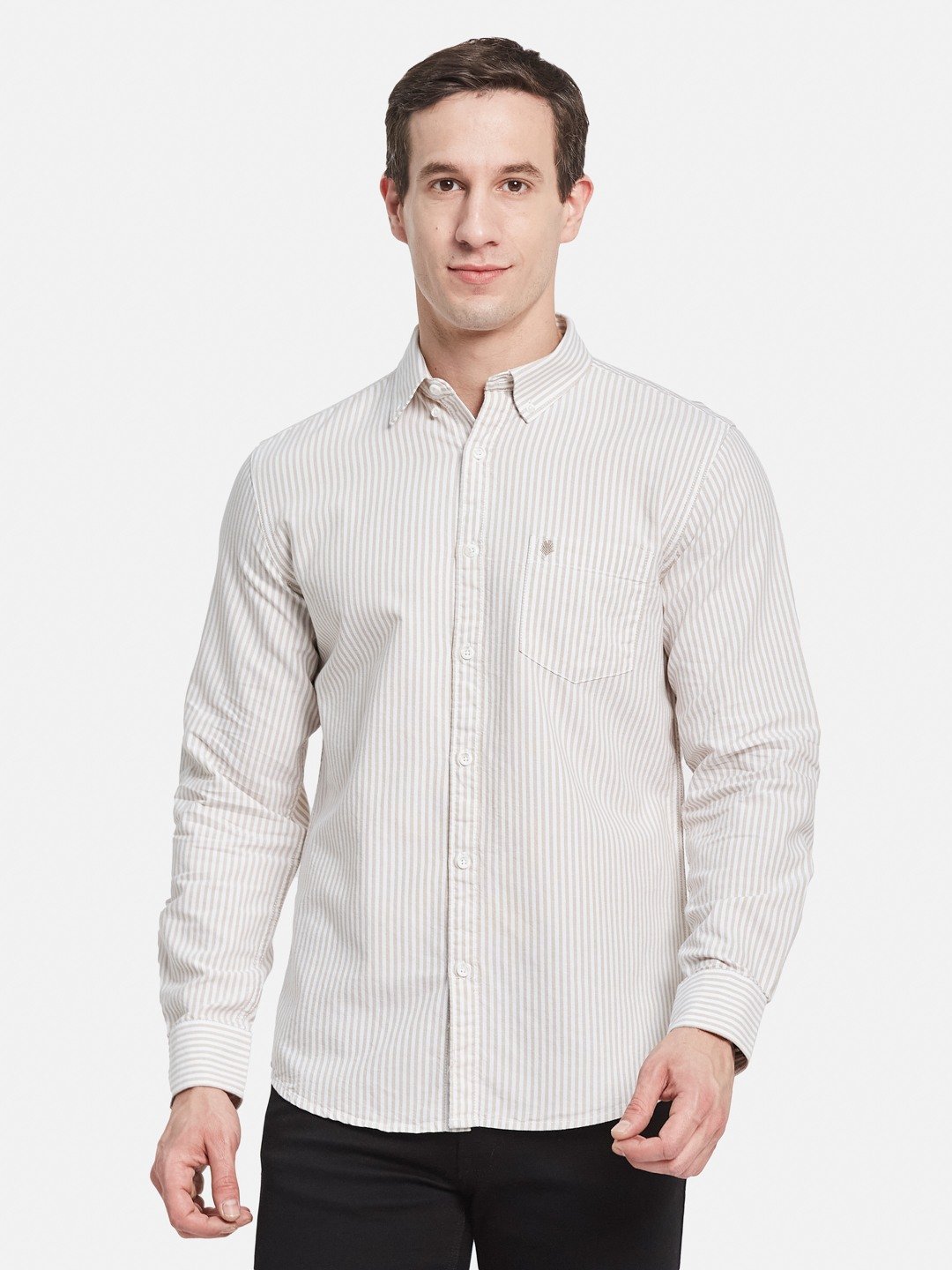METTLE Men Multi Stripes Opaque Striped Casual Shirt