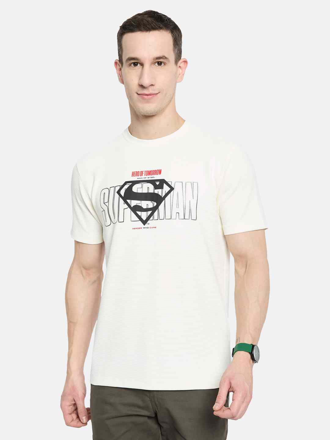 Octave Men Superman Printed T-shirt