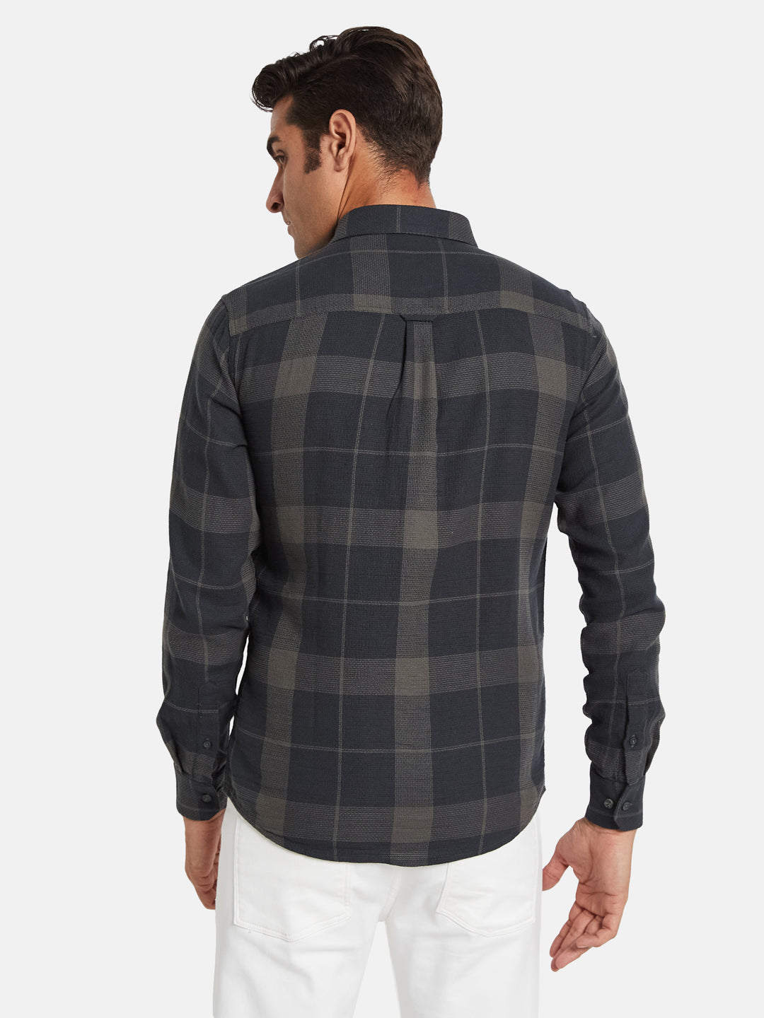 METTLE Men Opaque Checked Casual Shirt