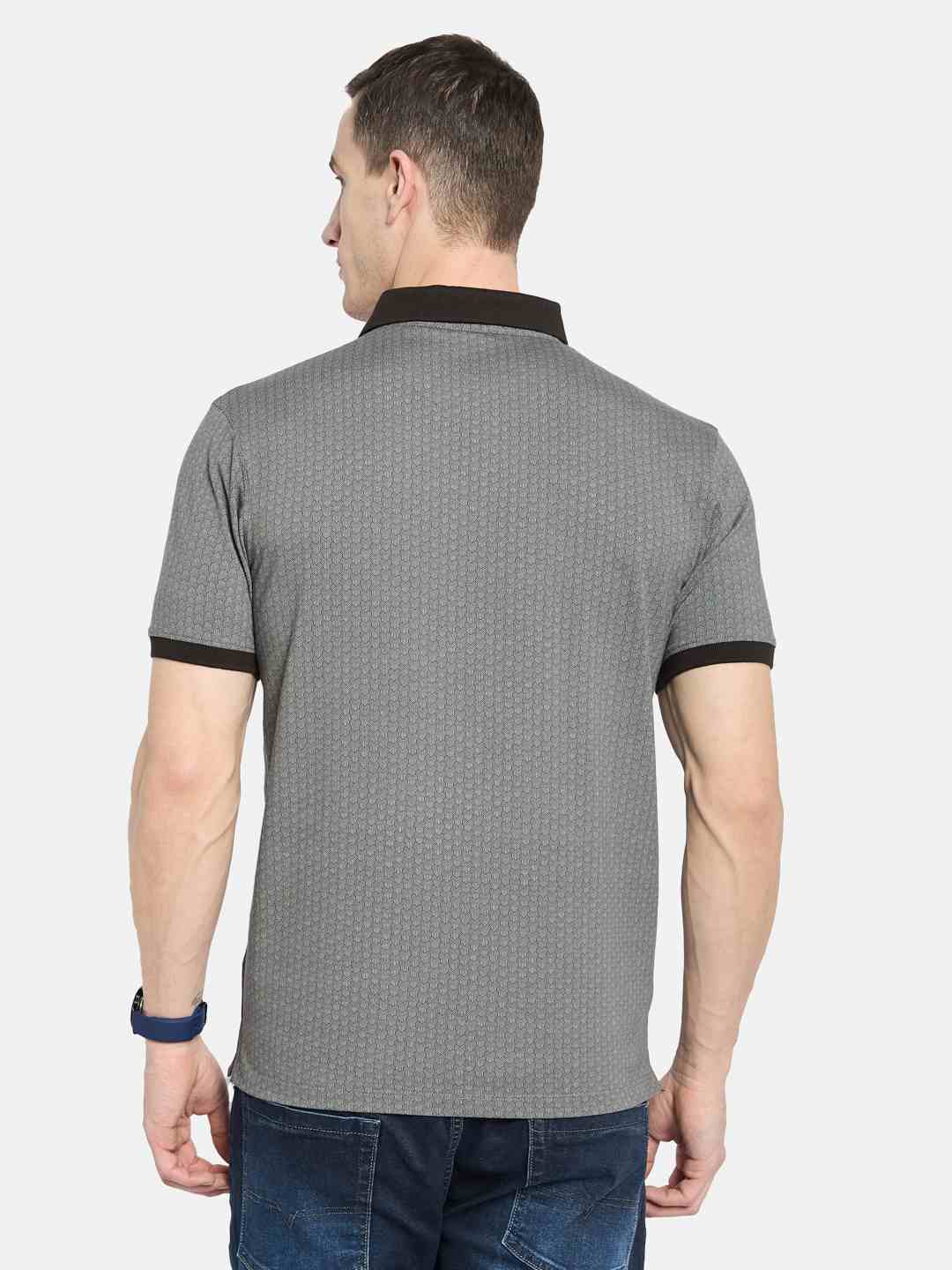 Octave Men Printed Polo Collar T-shirt