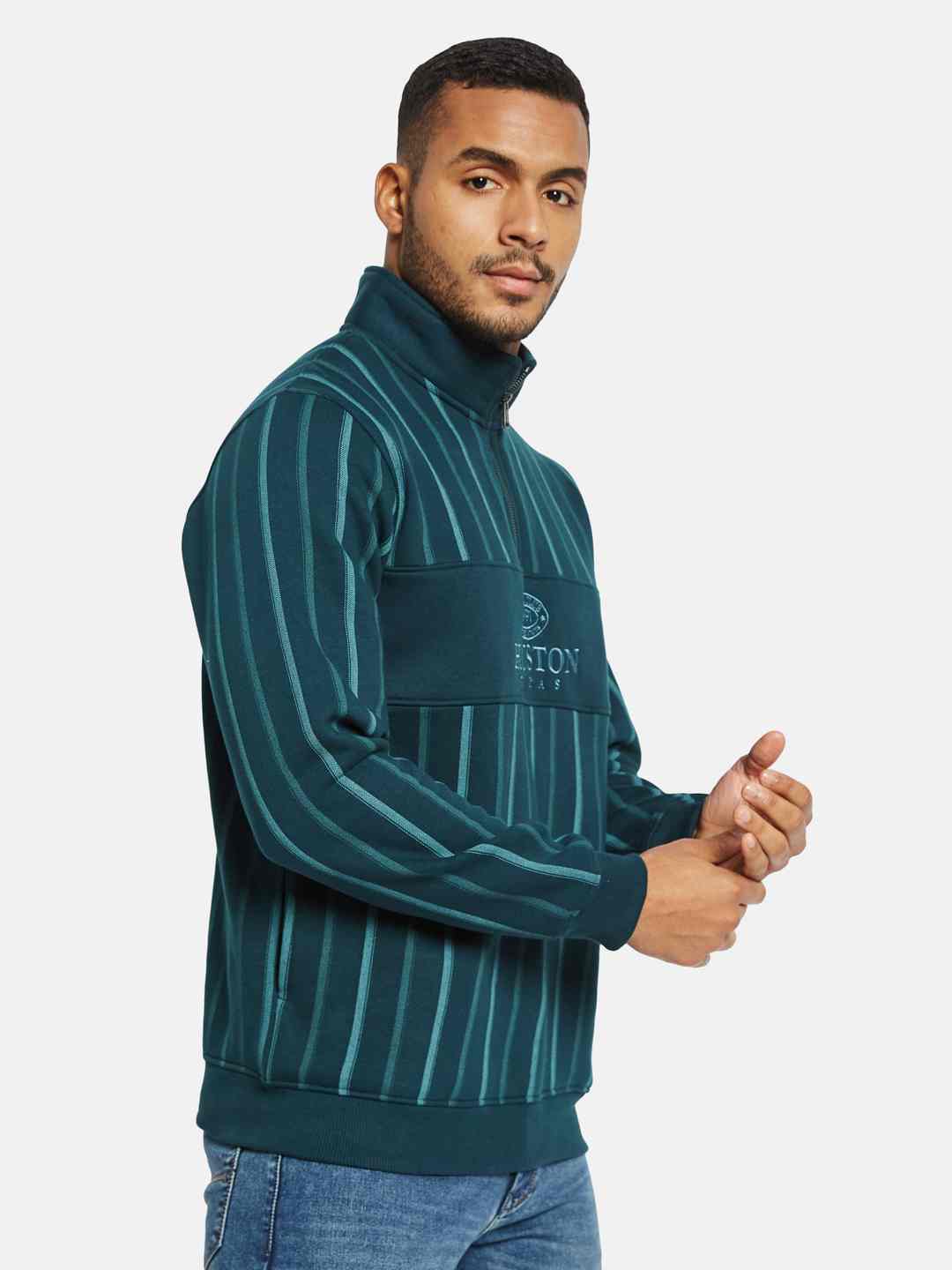 Octave Men Striped Sweatshirt