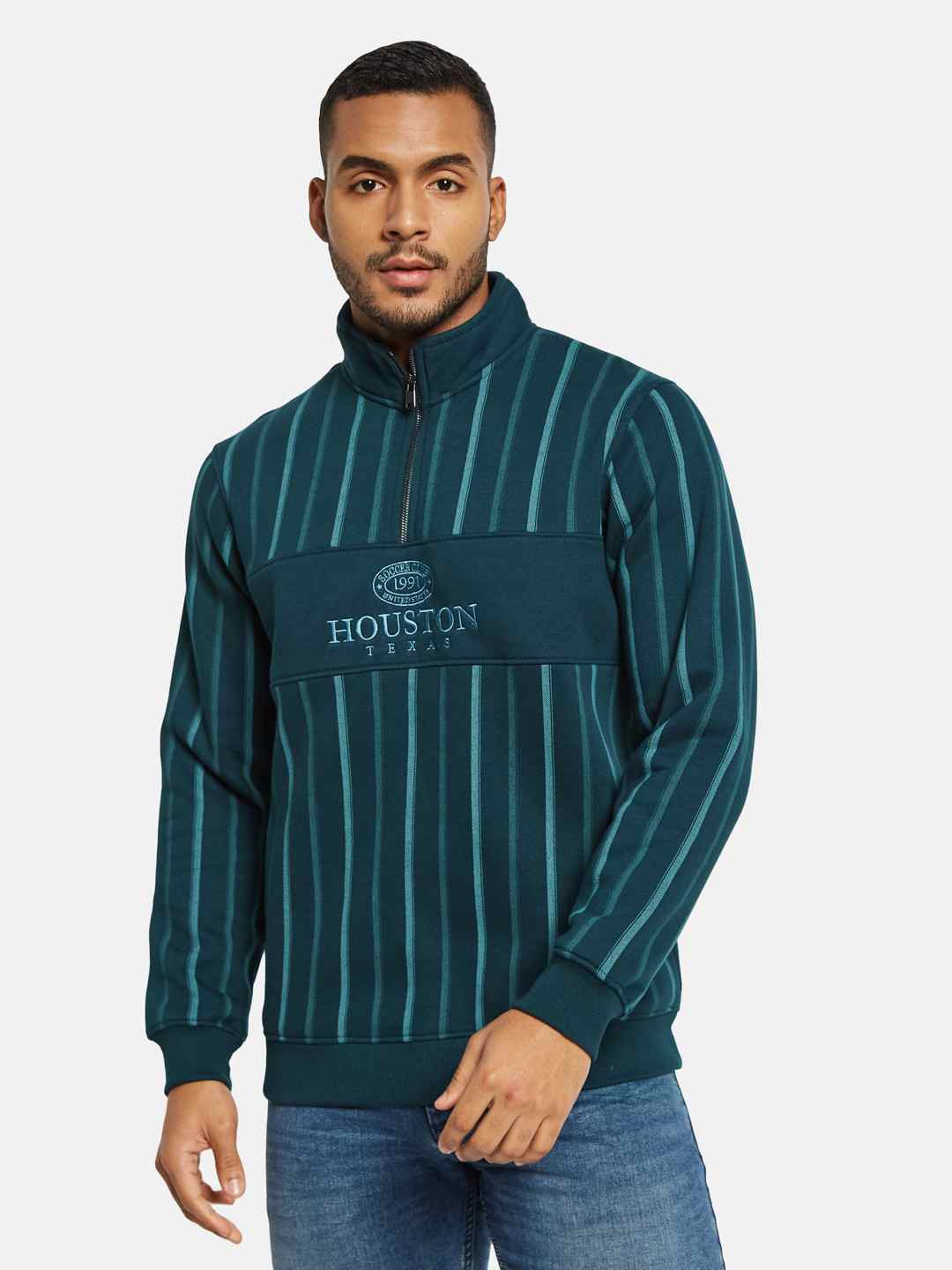 Octave Men Striped Sweatshirt