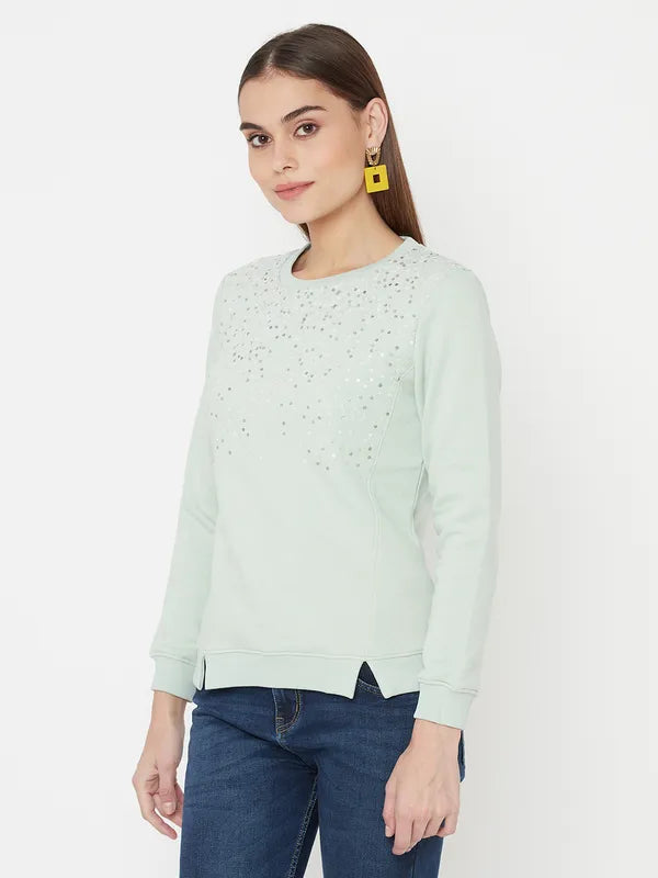 Mettle Women Green Sweatshirt