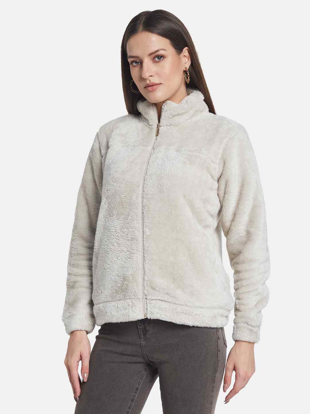METTLE Women Mock Collar Sweatshirt
