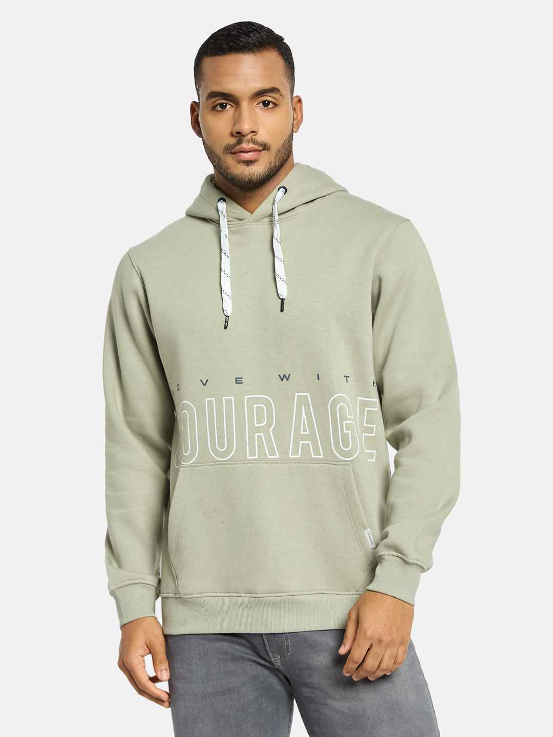 Octave Men Printed Hooded Sweatshirt