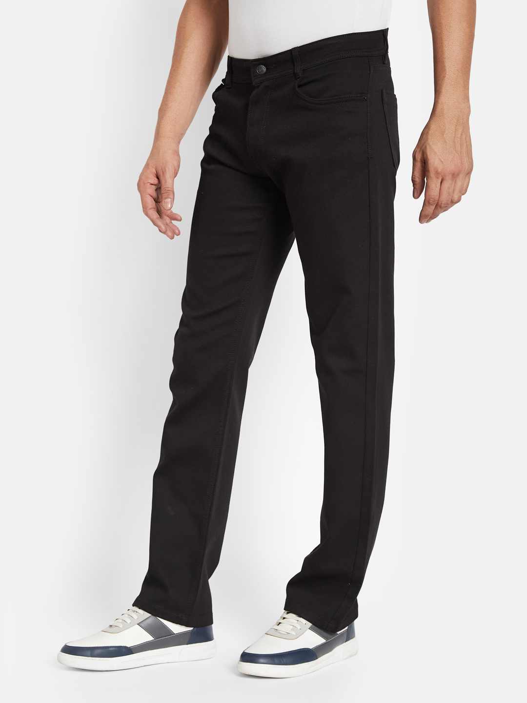 Octave Men Straight Fit Low Distress Stretchable Jeans