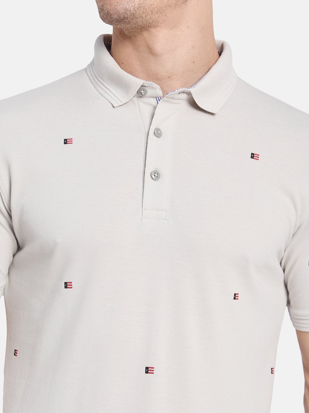 Octave Men Printed Polo Collar T-shirt