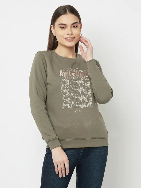 Women Olive Sweatshirts