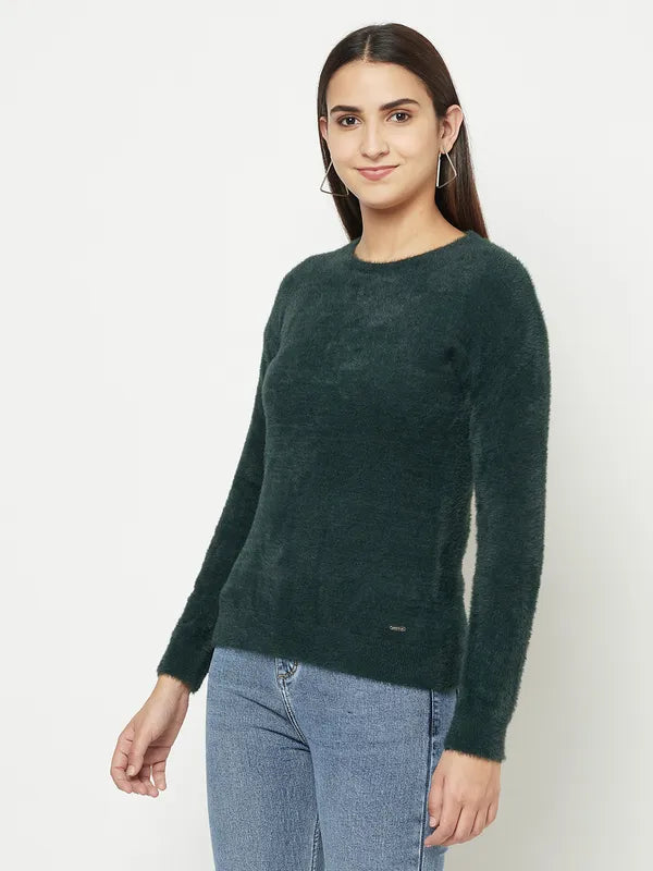 Women Mountain Green Sweaters