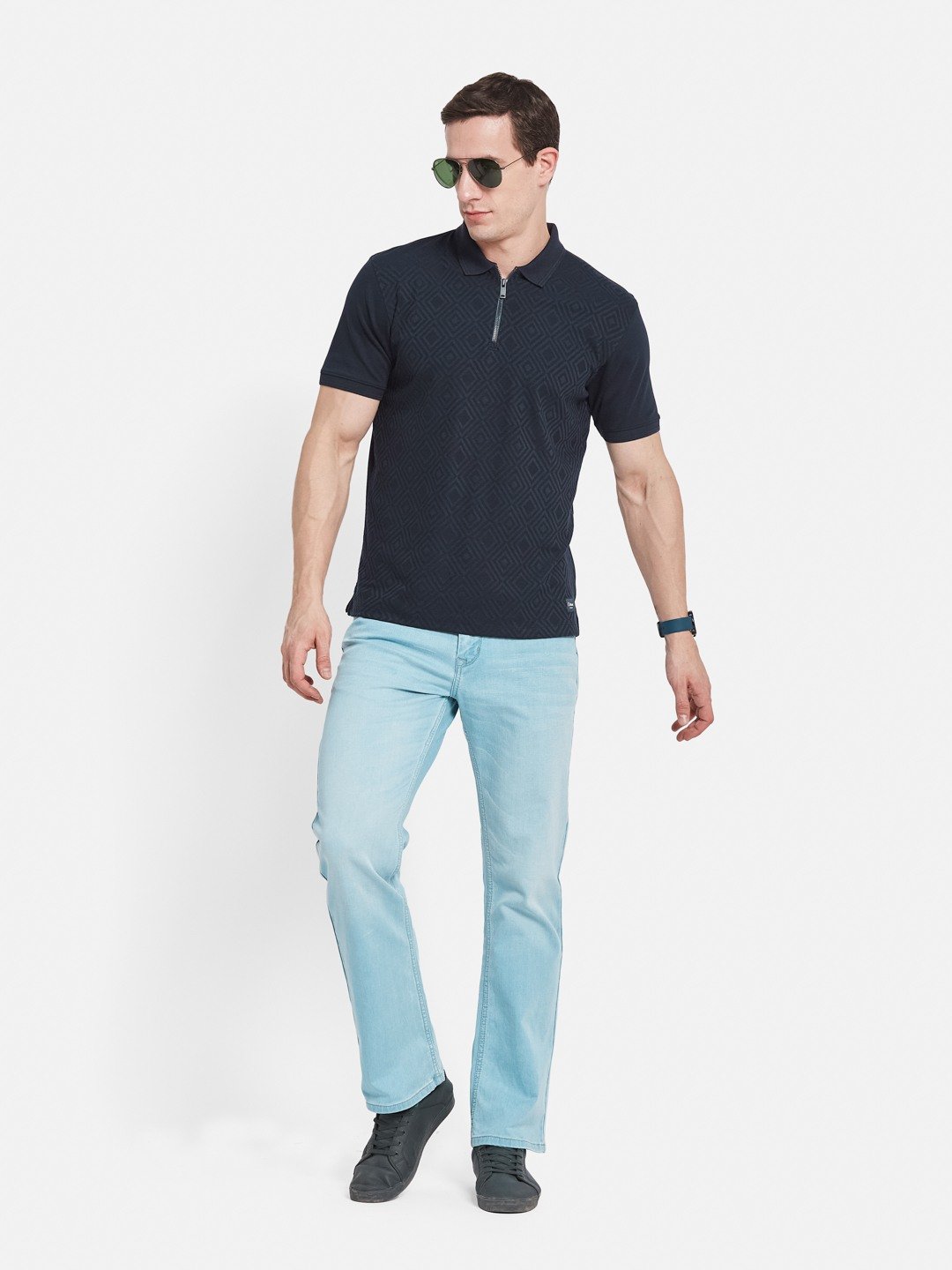 Octave Men Printed Polo Collar T-shirt