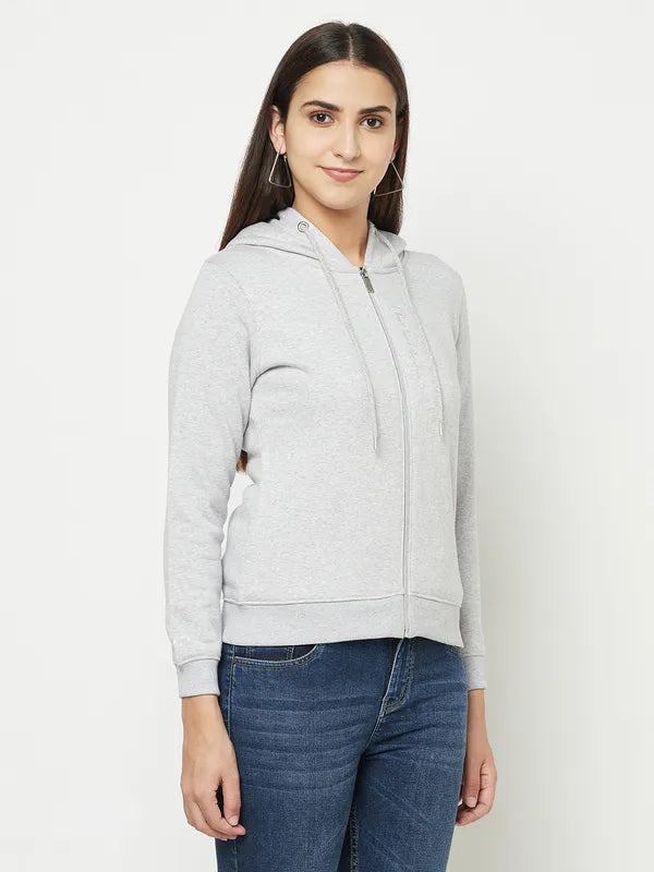 Women Grey Melange Sweatshirts