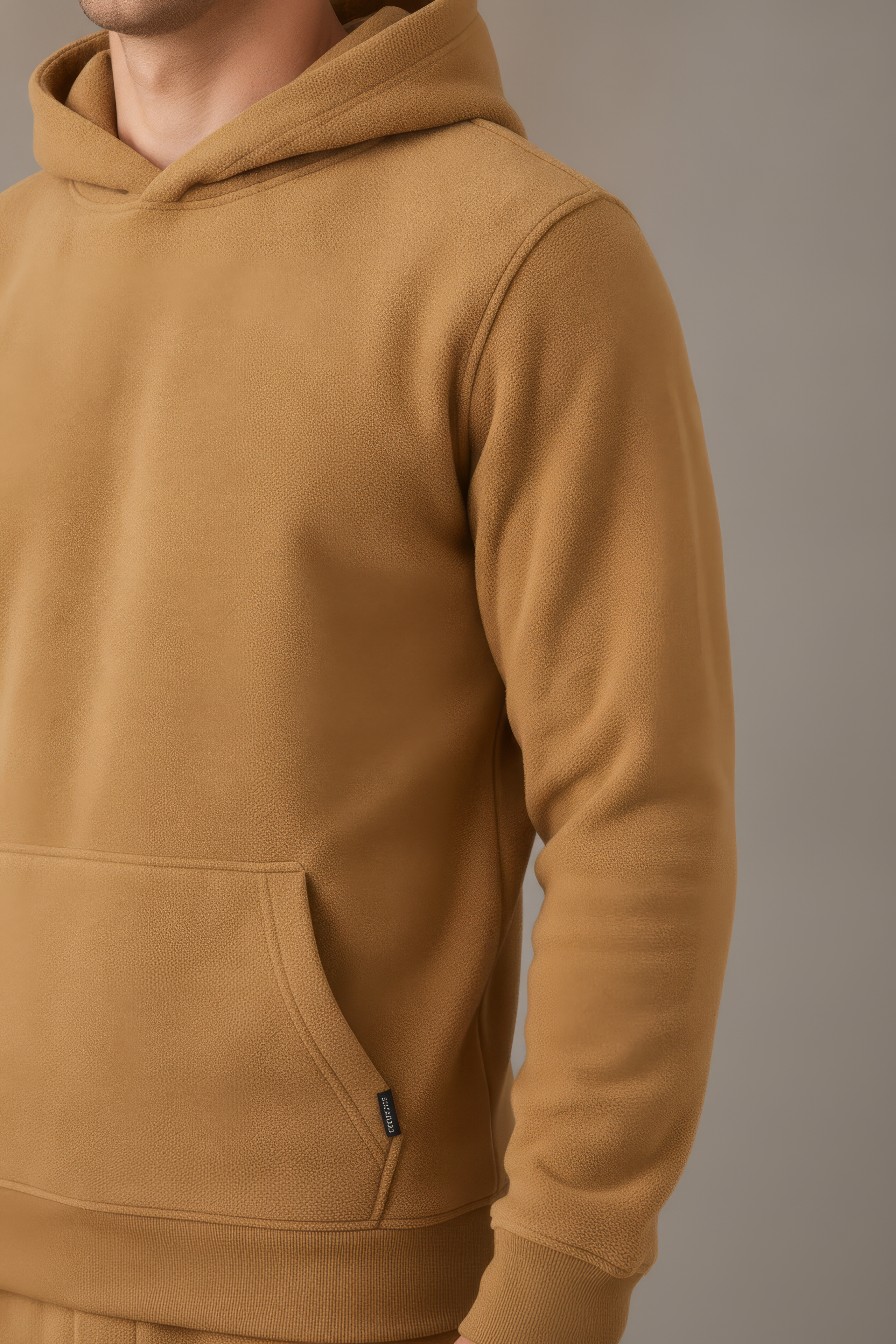 Dark Camel Premium German Velvet Hooded Sweatshirt