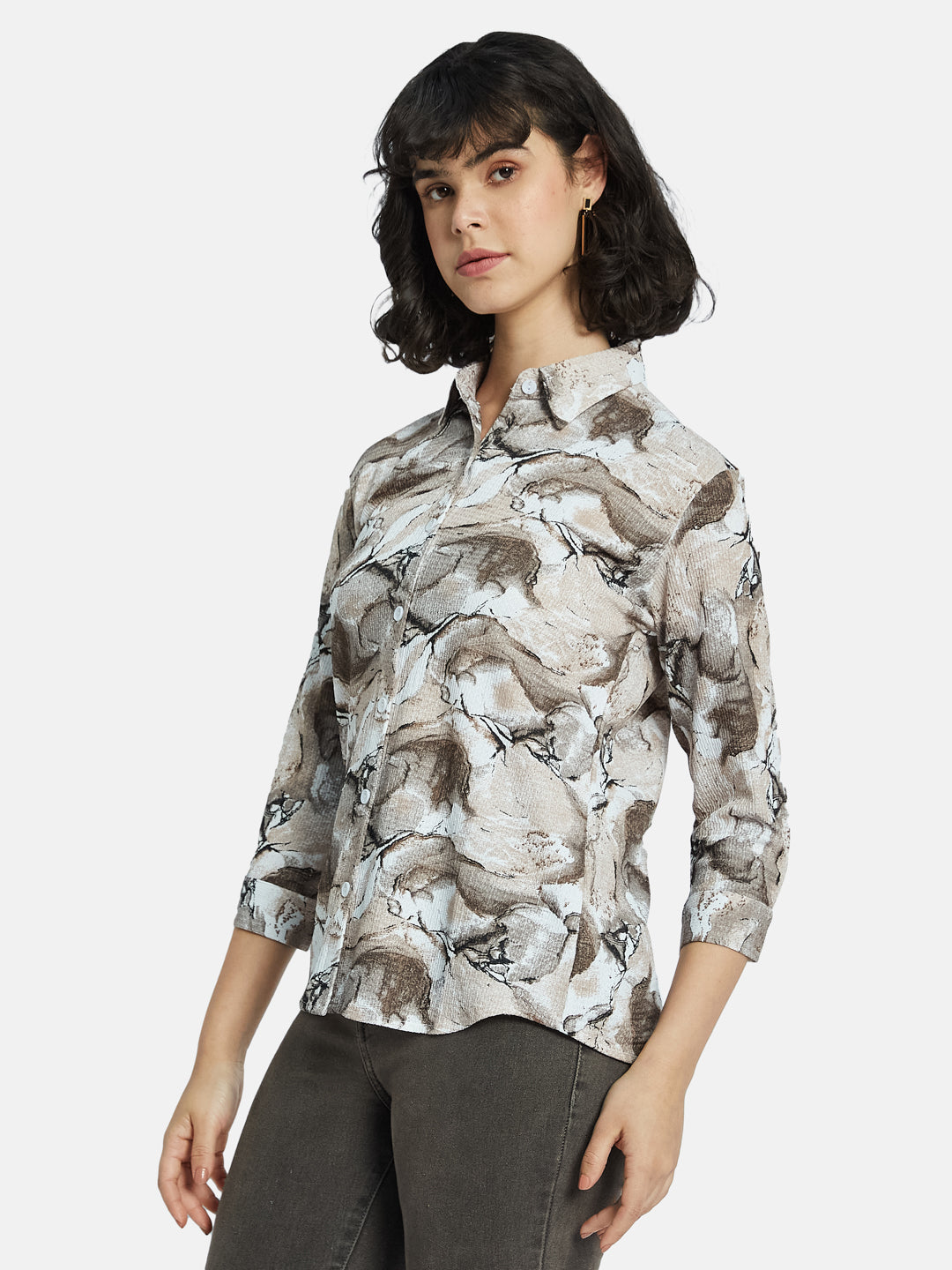 METTLE Women Floral Opaque Printed Casual Shirt