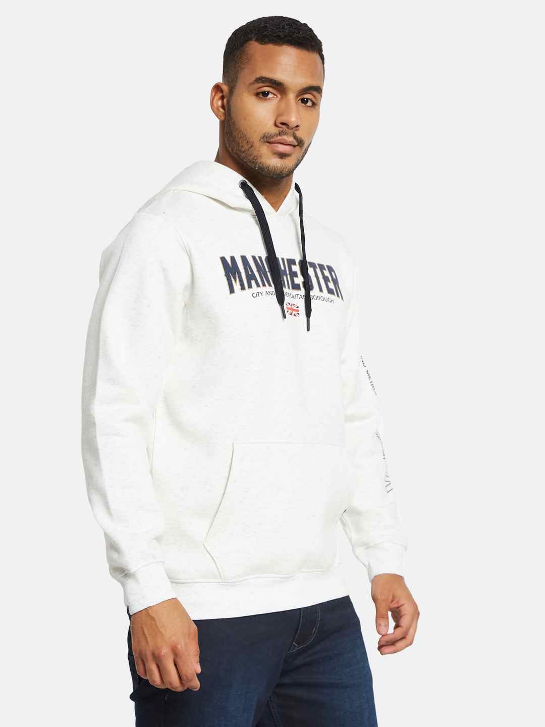 Octave Men Printed Hooded Sweatshirt