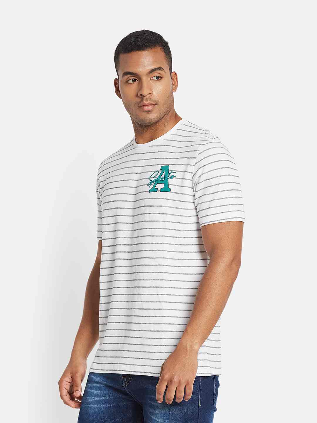 Octave Men Striped T-shirt