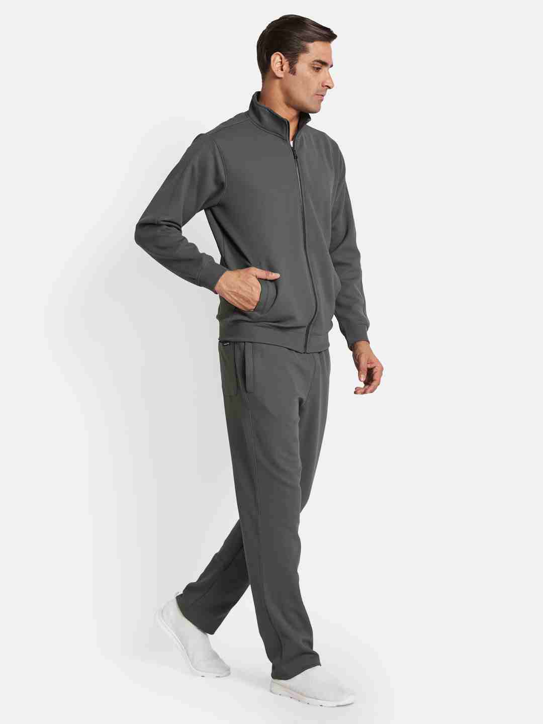 Octave Men Mock Collar Long Sleeves Mid-Rise Tracksuit