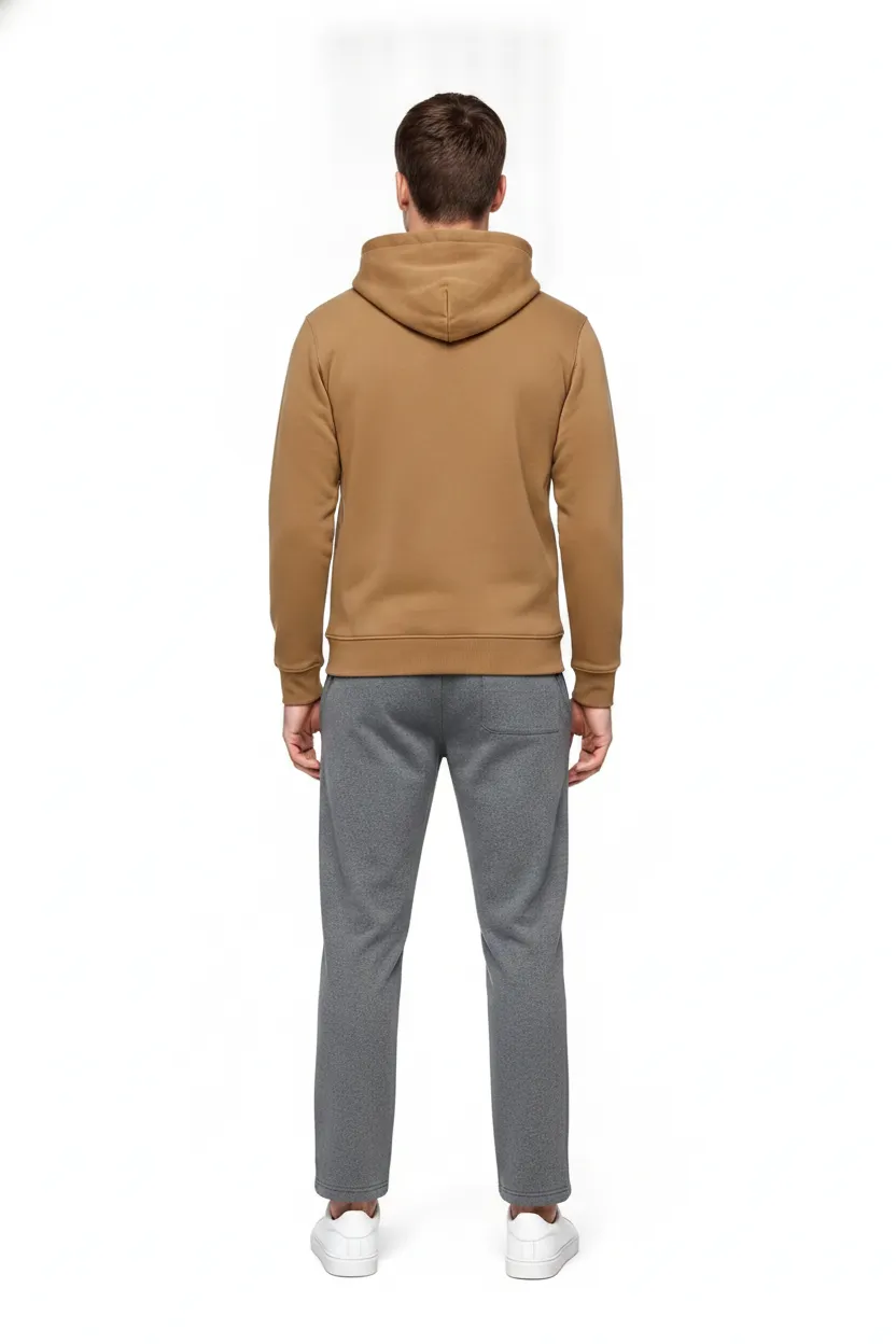 Men’s Heather Grey Cotton Fleece Lower with Drawstring