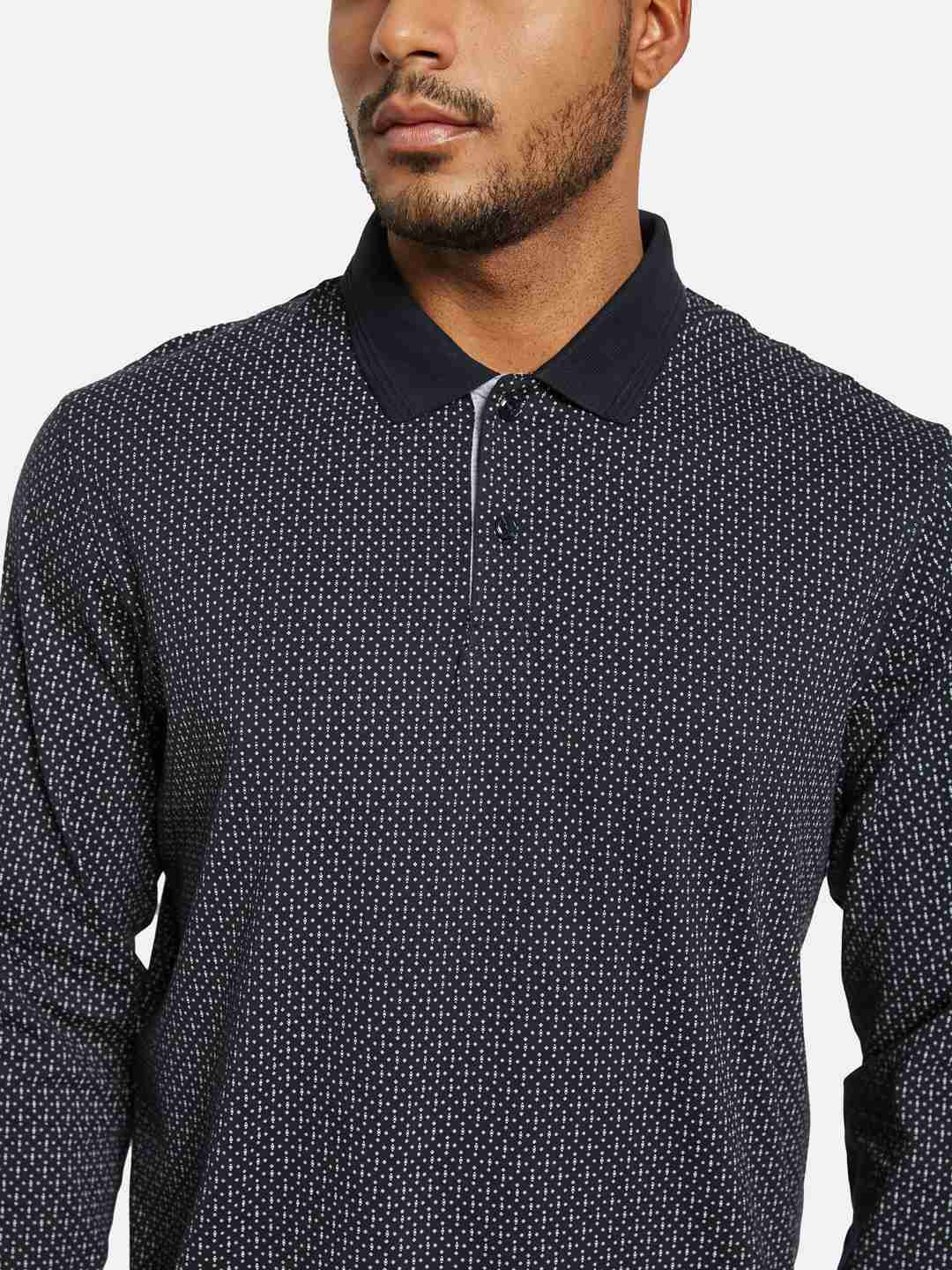 METTLE Men Printed Polo Collar Pockets T-shirt