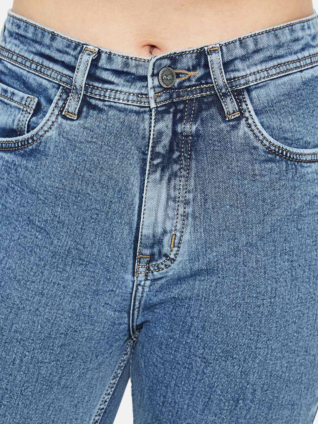 METTLE Women Bootcut Light Fade Stretchable Jeans