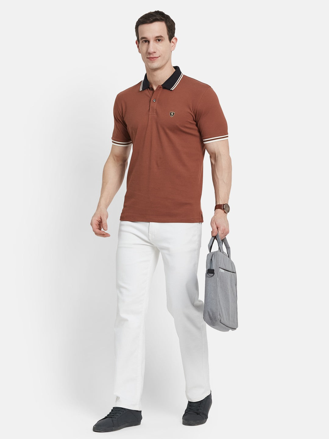 CORE CONTRAST COLLAR POLO PIQUE LYCRA T-SHIRT