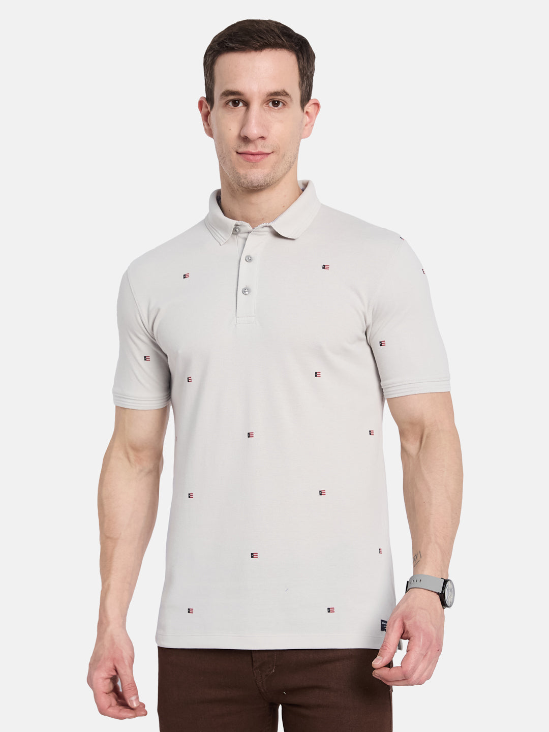 Octave Men Printed Polo Collar T-shirt