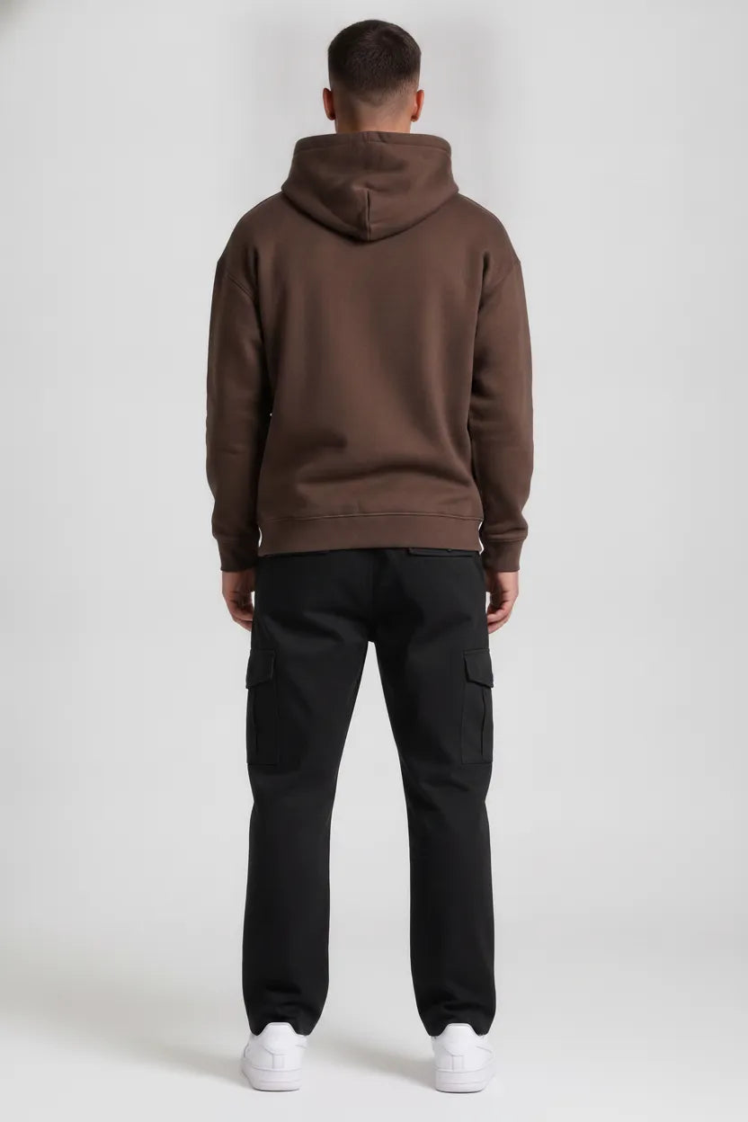 Men’s Black Cotton Poplin Cargo Lower with Drawstring Waist