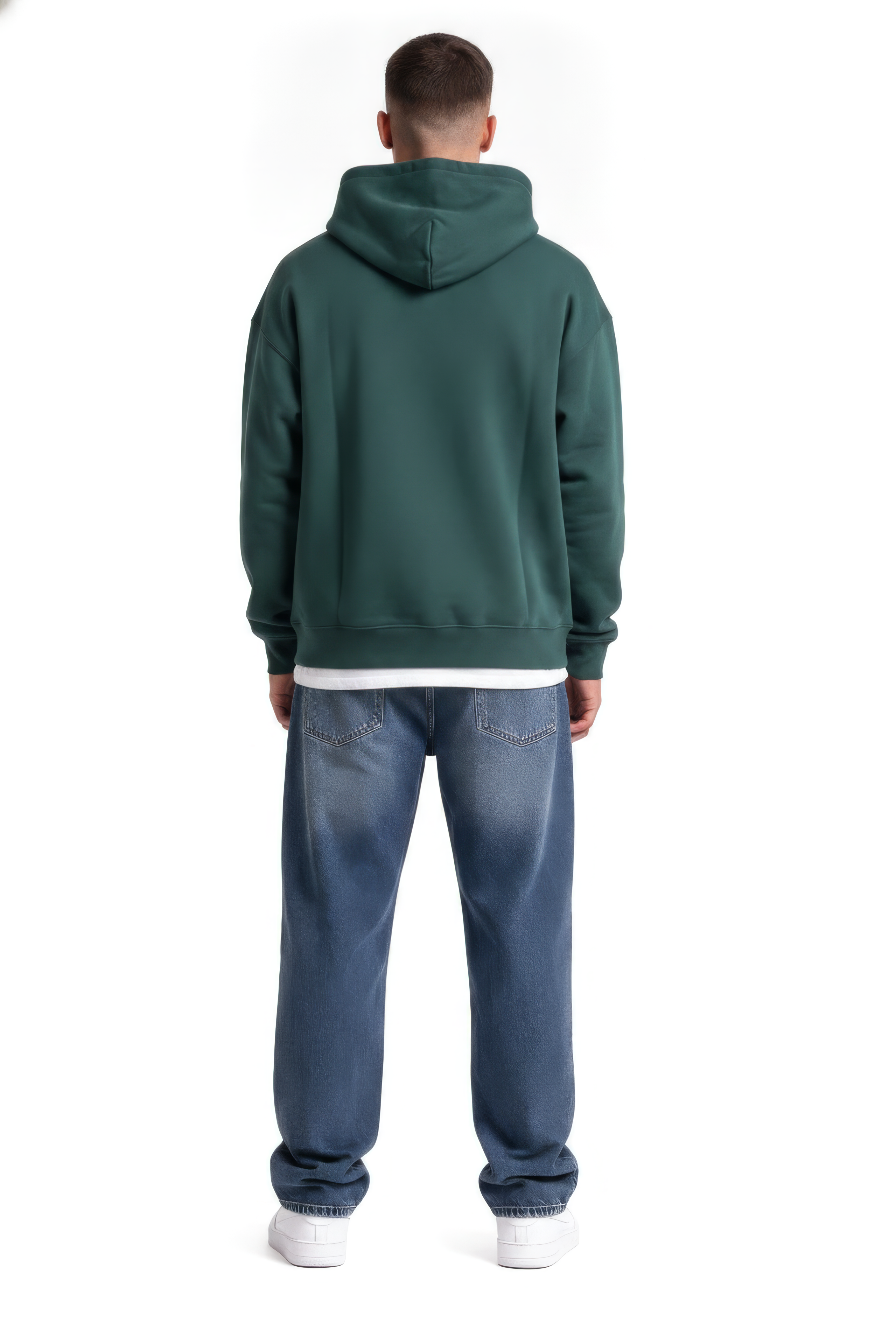 Bottle Green Melange Hooded Sweatshirt  – Premium Blended German Velvet