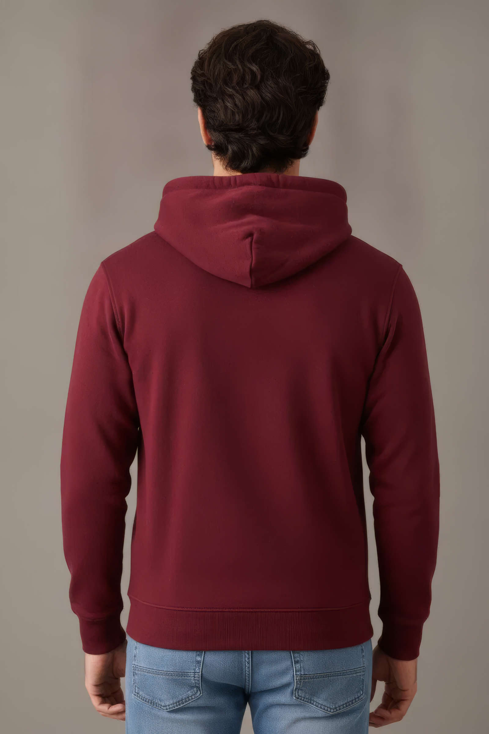 Men’s Merlot Melange Hooded Sweatshirt – Premium Blended German Velvet