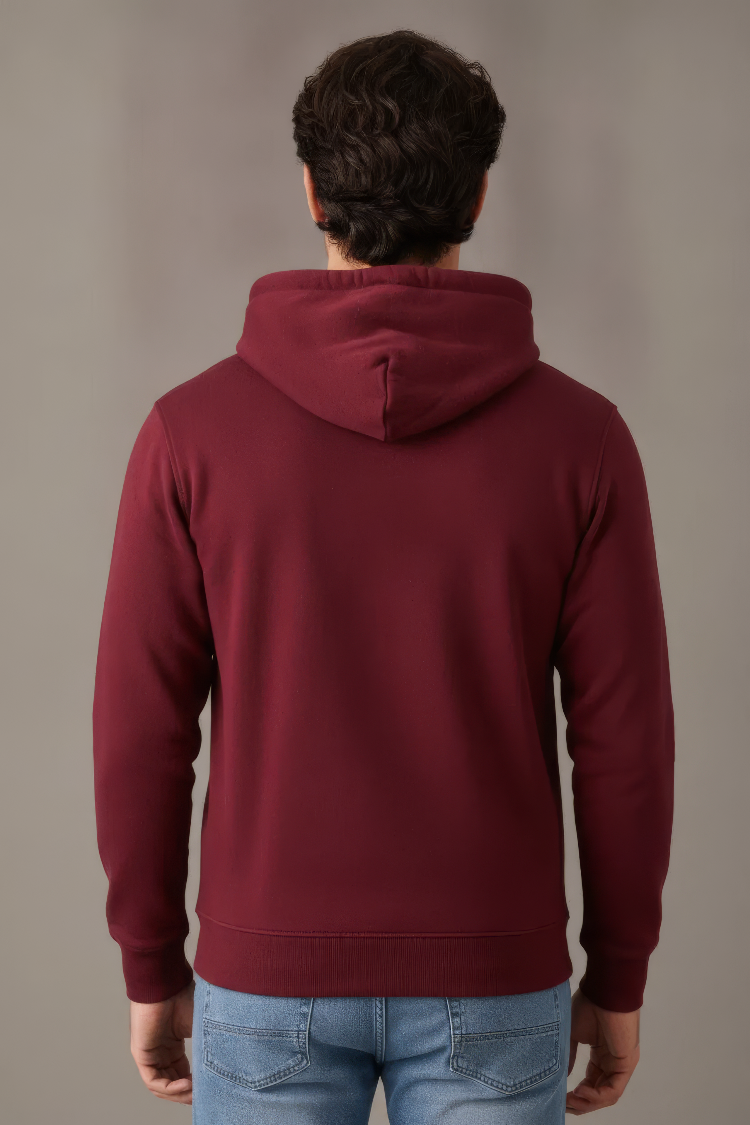 Men’s Merlot Melange Hooded Sweatshirt – Premium Blended German Velvet