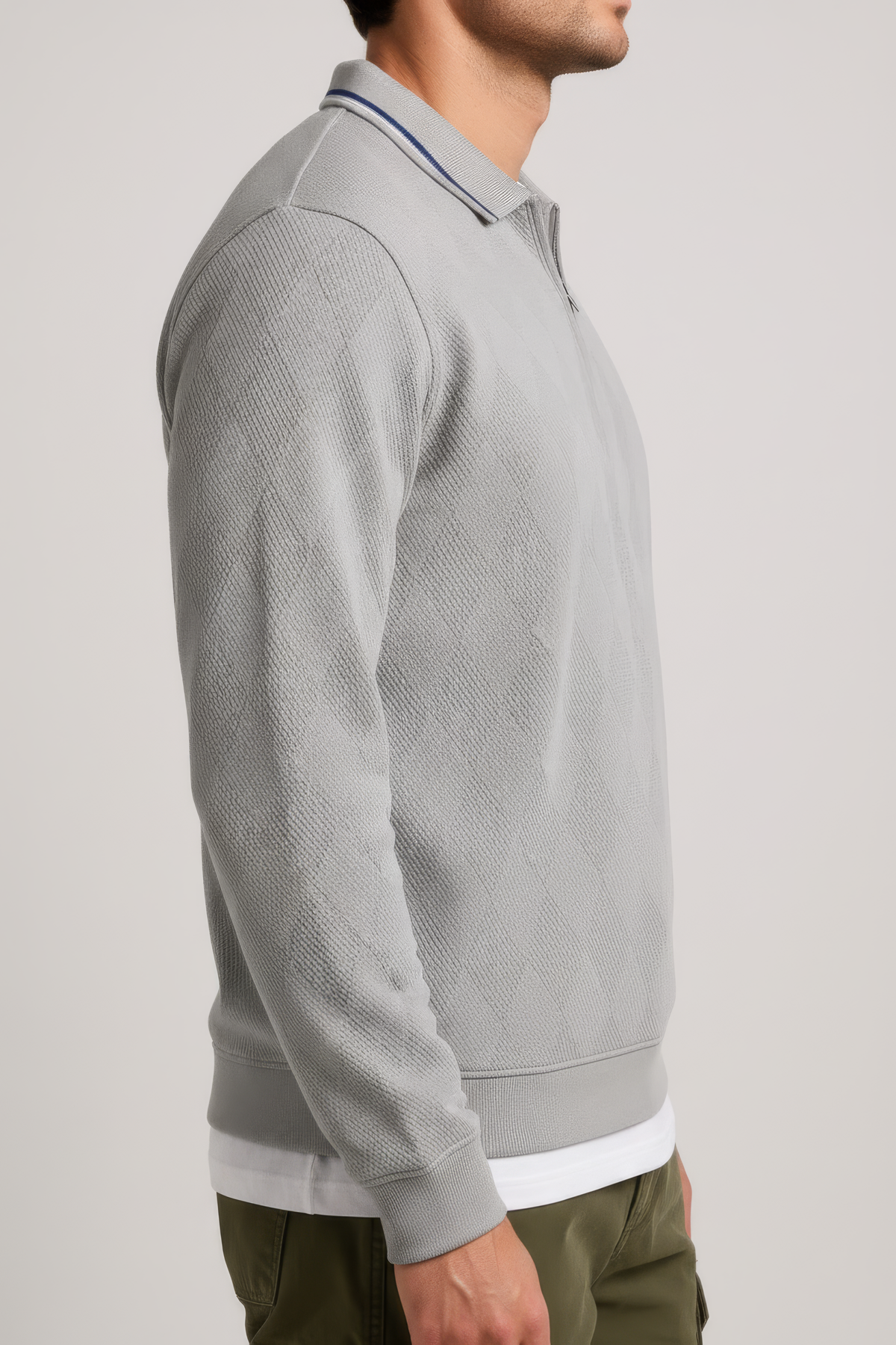 Men's Onyx Lycra Jacquard Half Zip T-Shirt |