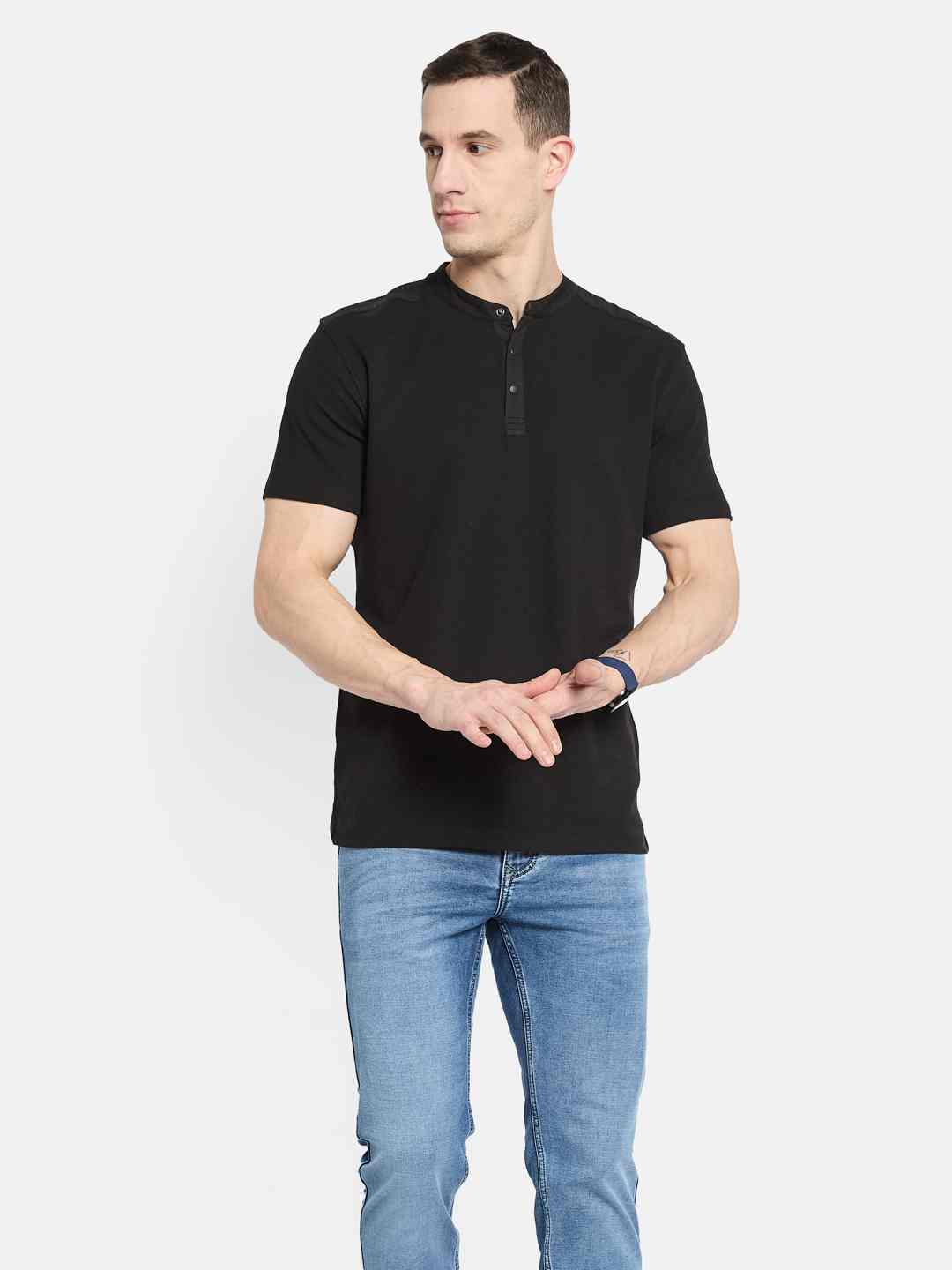 Octave Men Mandarin Collar T-shirt