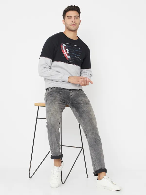 Men Grey Melange Sweatshirts