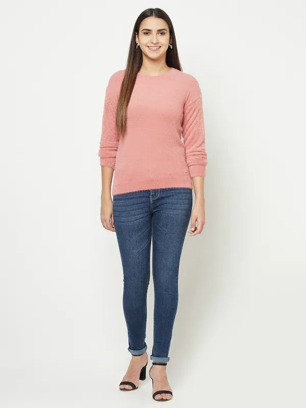 Women Raspberry Sweaters