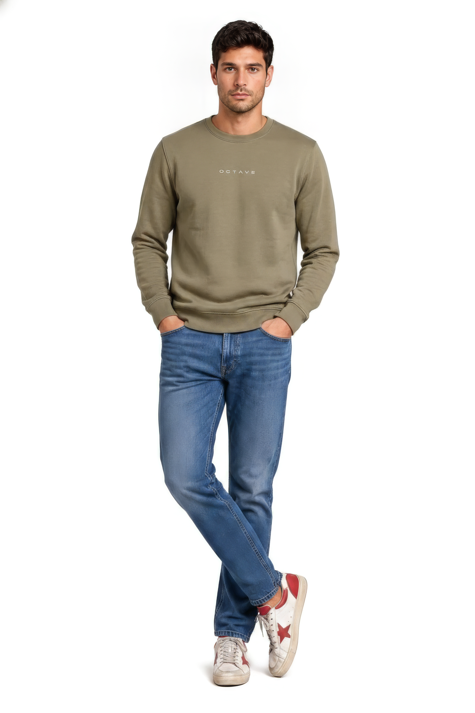 Men’s Premium Oak Crew Neck Cotton Fleece Sweatshirt