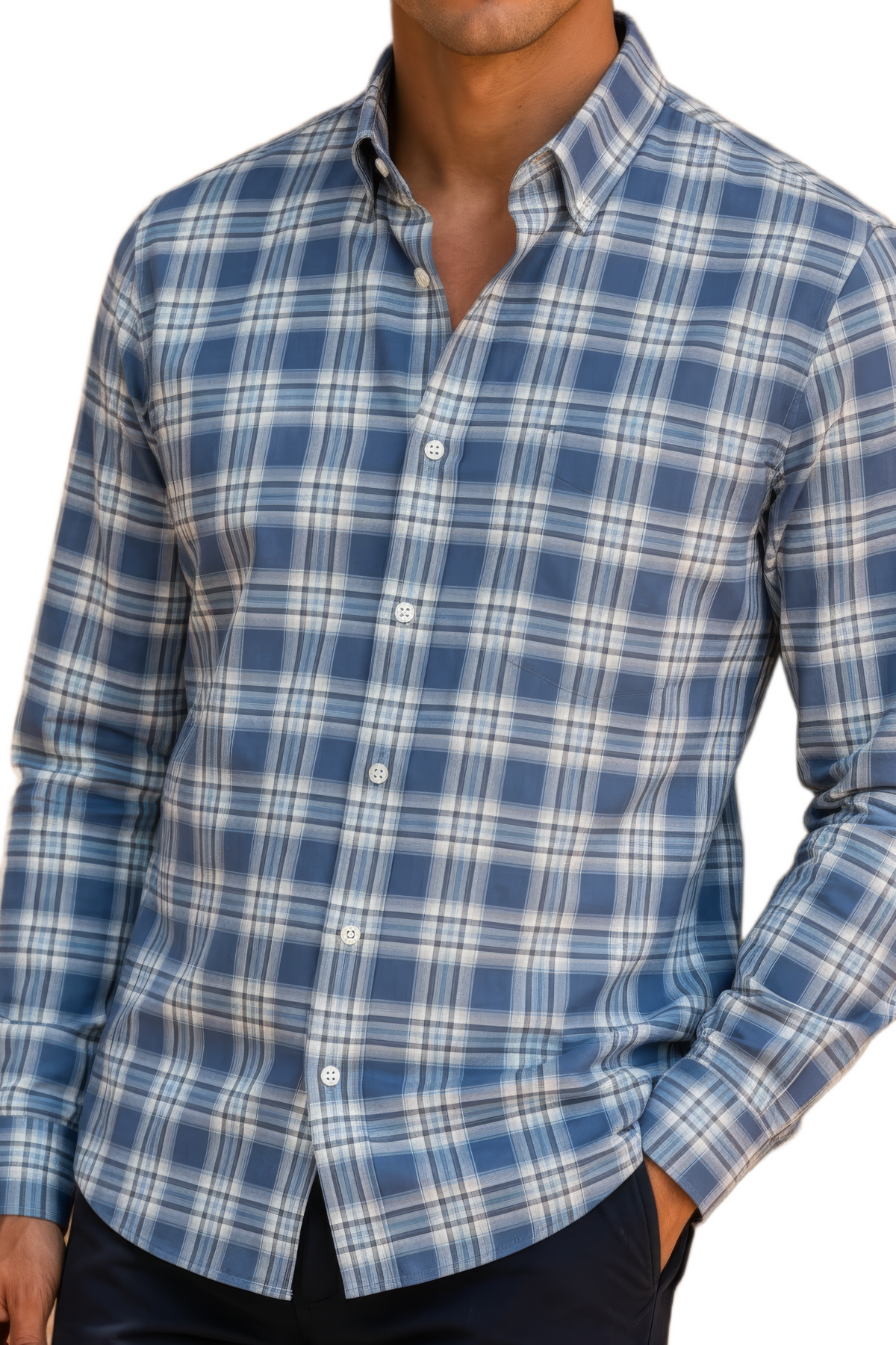 Men’s Air Force Blue Check Oxford Full Sleeve Shirt