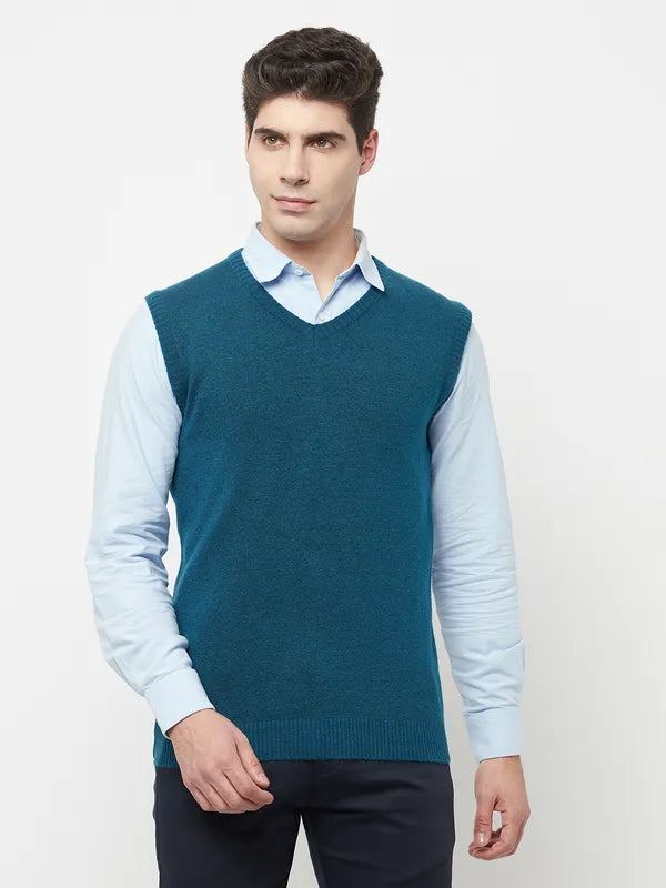 Men Light Teal Sweaters