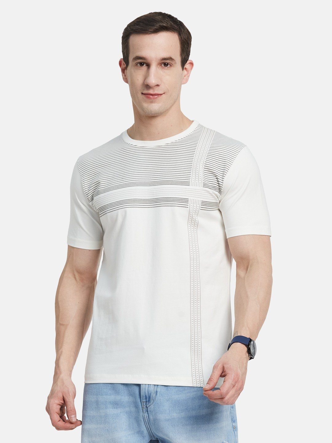 BODY CHECK PRINT  SINGLE JERSEY KNITLYCRA T-SHIRT
