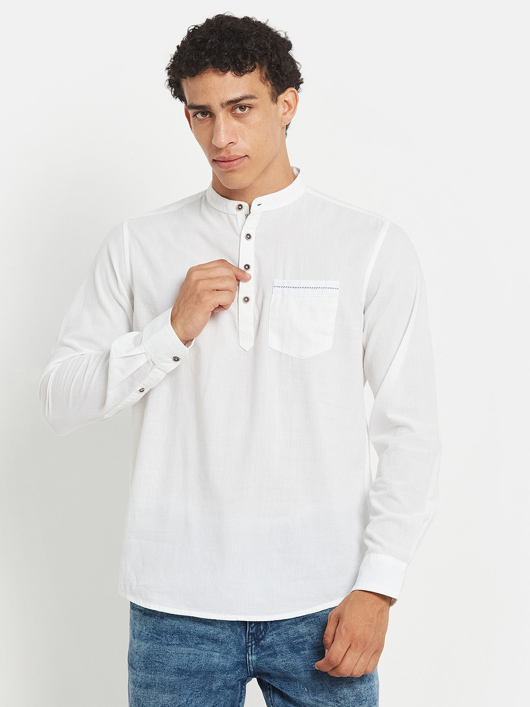 METTLE Band Collar Cotton Shirt