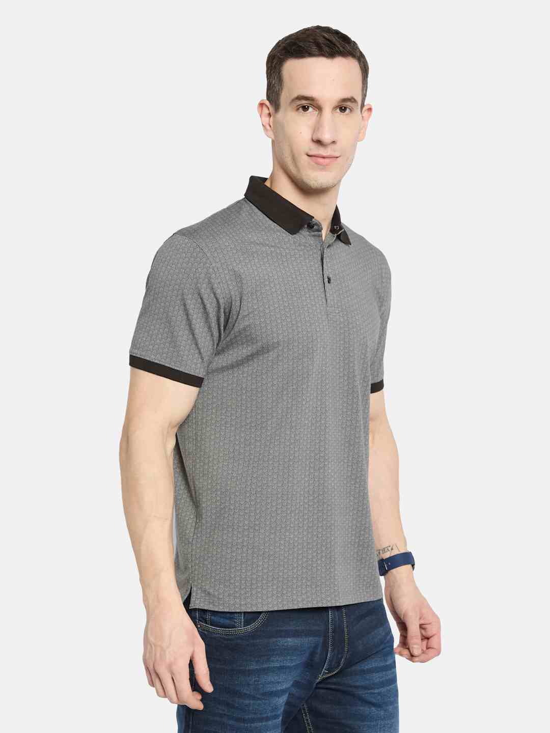 Octave Men Printed Polo Collar T-shirt