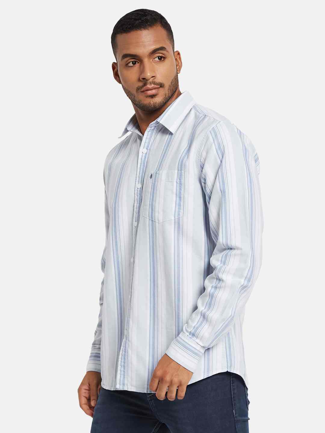 METTLE Men Multi Stripes Opaque Striped Casual Shirt