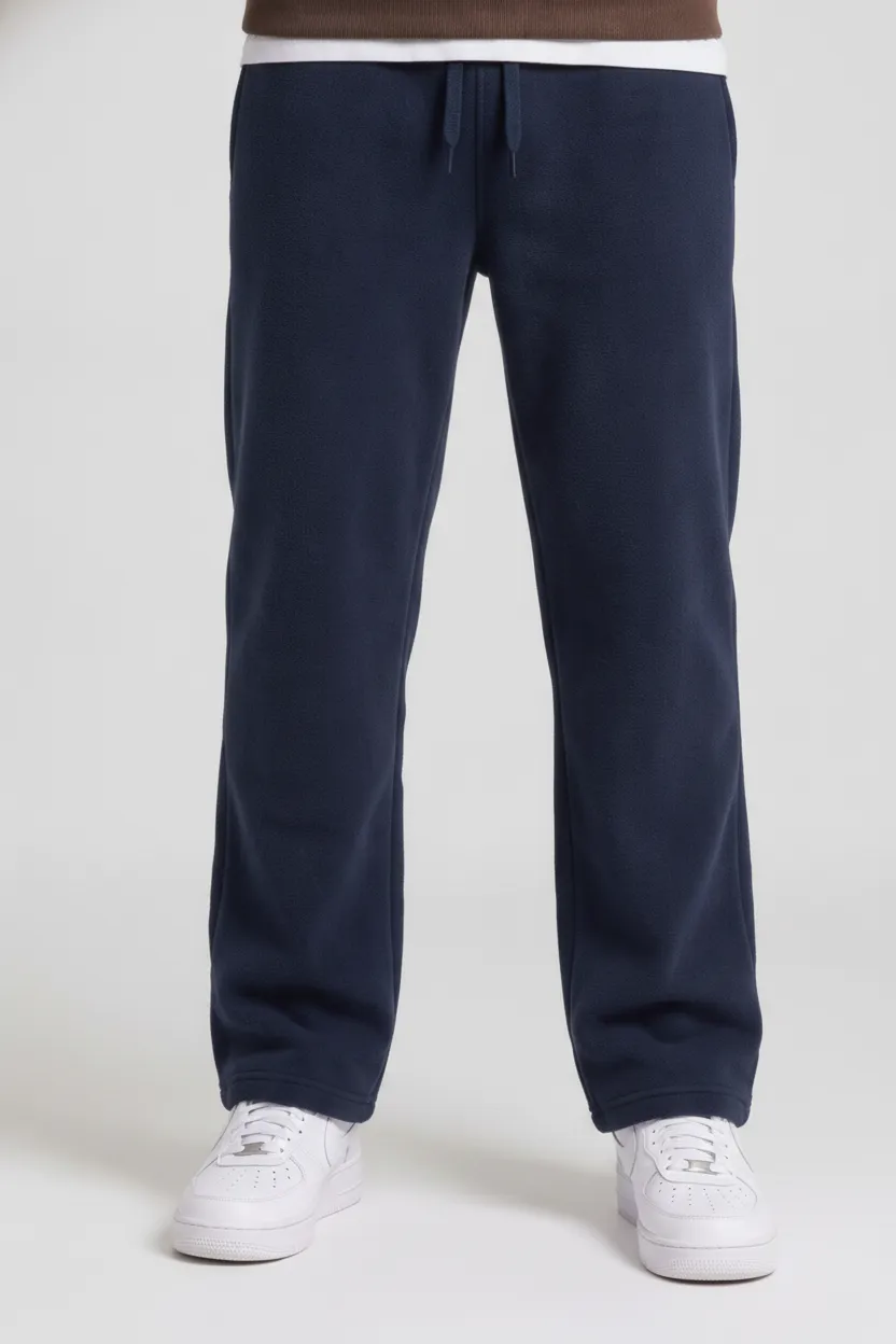 Men’s Navy Poplin Lycra Cotton Lower with Drawstring