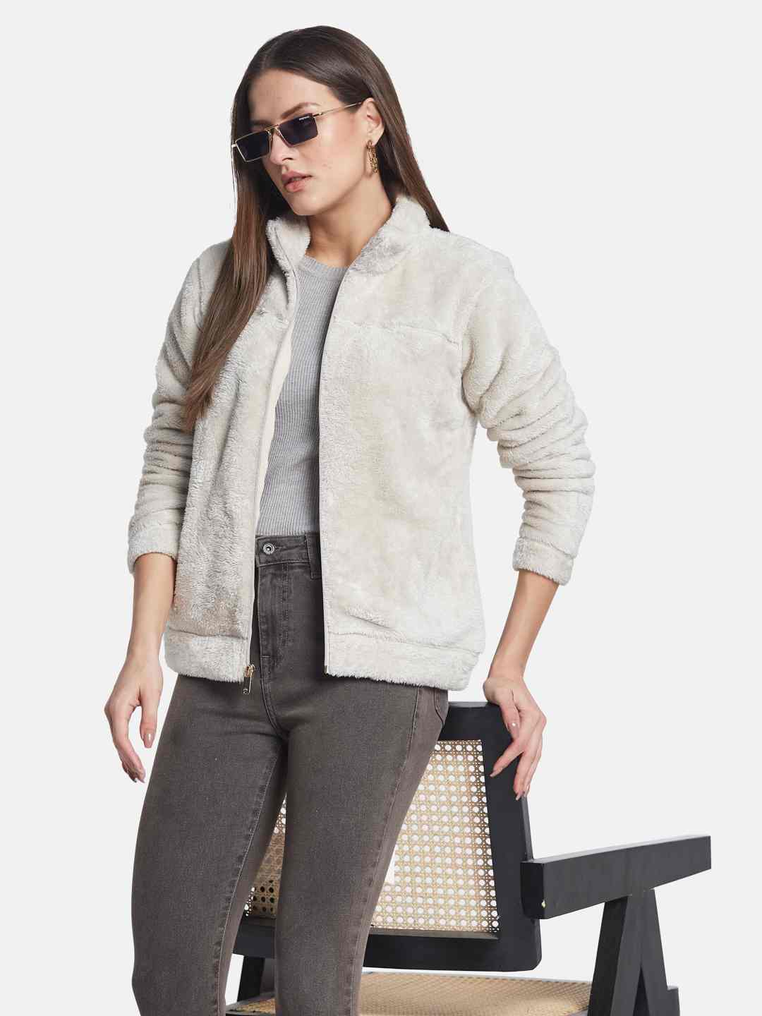 METTLE Women Mock Collar Sweatshirt