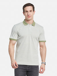 Octave Men Striped Polo Collar T-shirt