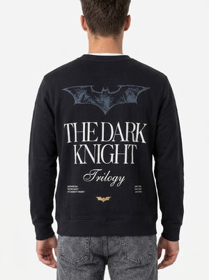 Men's Dark Knight Black Graphic Sweatshirt | Cotton Brushed Fleece Crew Neck Pullover