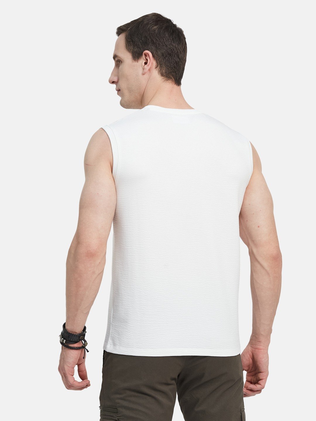 CORE ROUND NECK SHANDOW  SEER SUCKER T-SHIRT