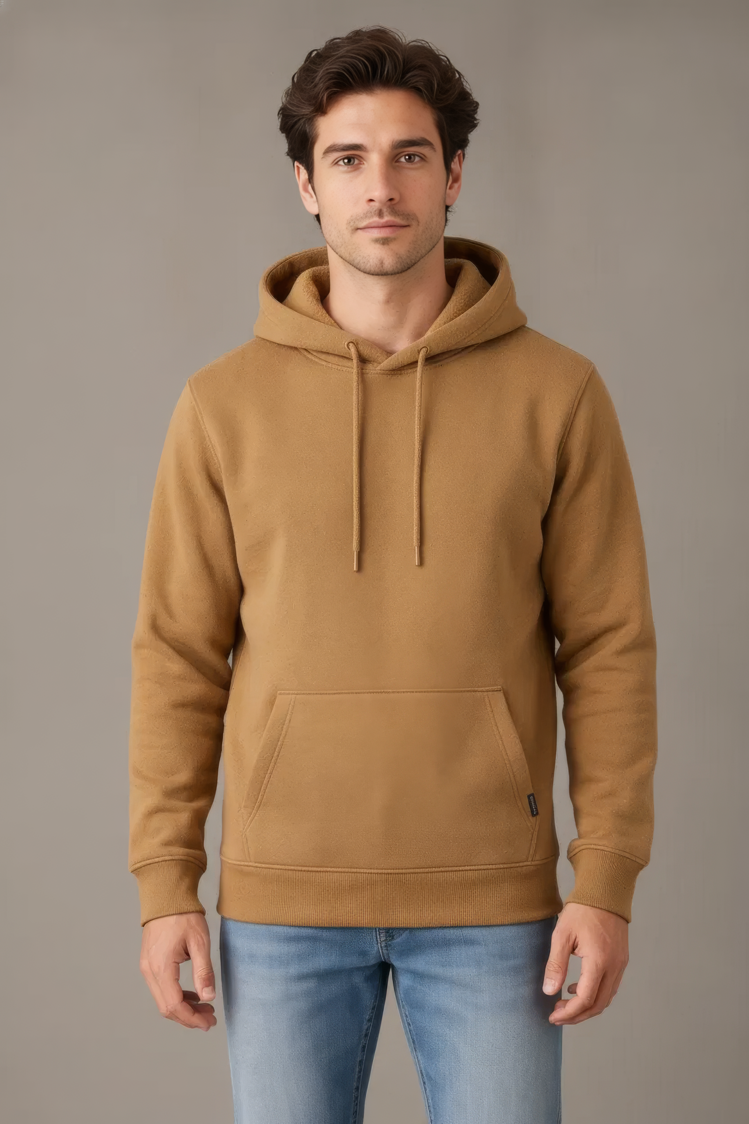 Dark Camel Premium German Velvet Hooded Sweatshirt