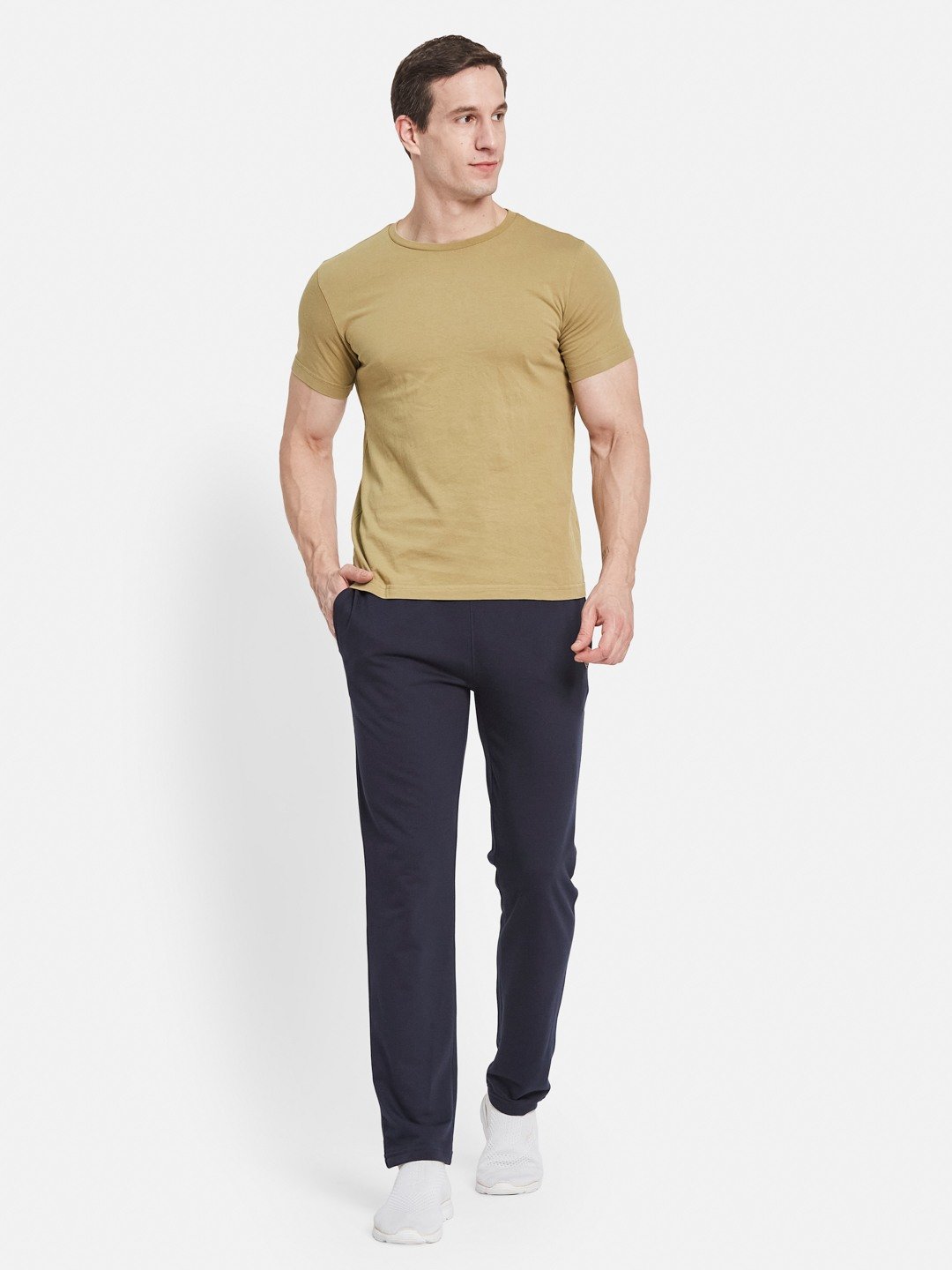 Octave Men Cotton Mid Rise Track Pants