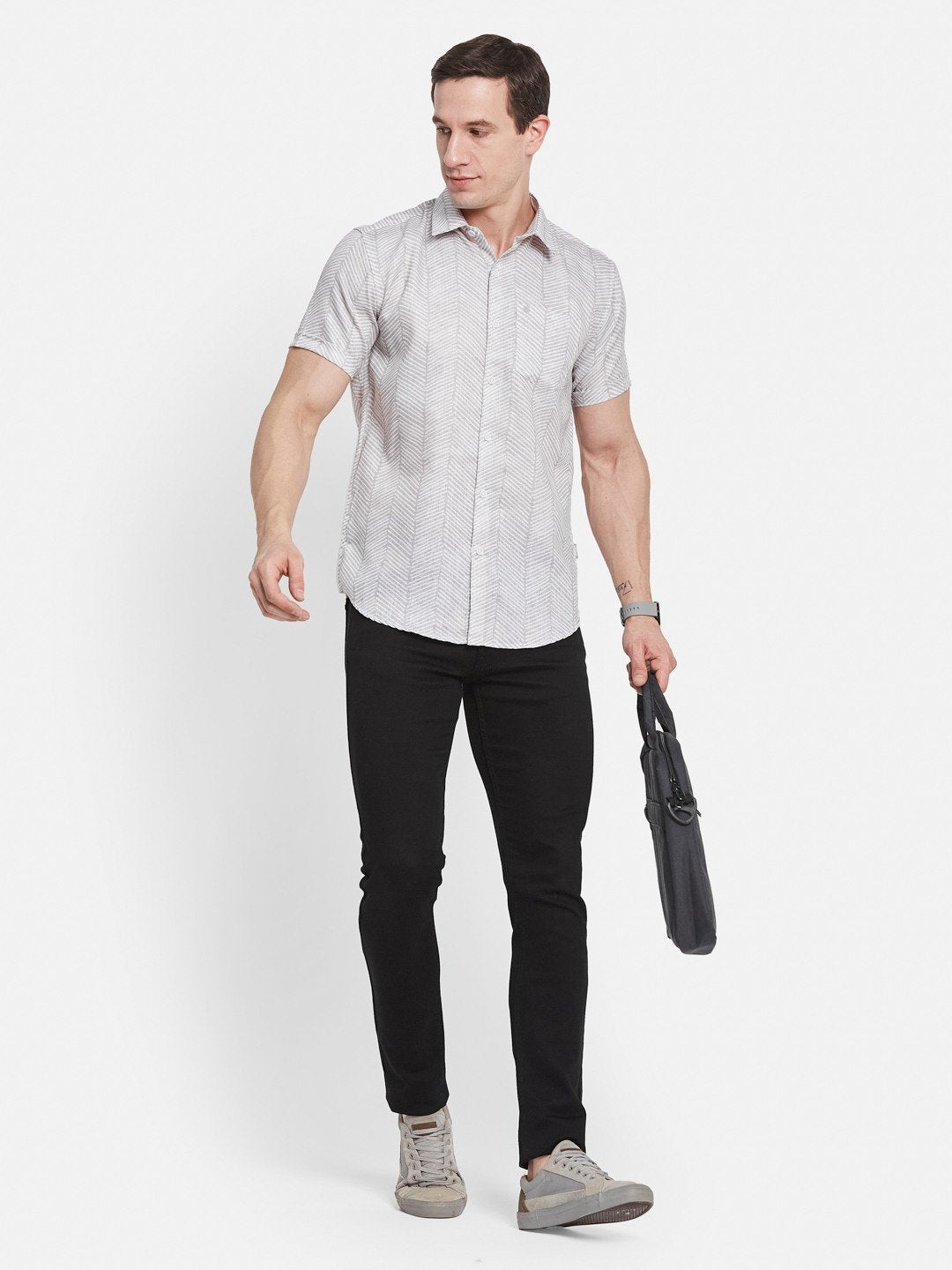 METTLE Men Opaque Printed Casual Shirt